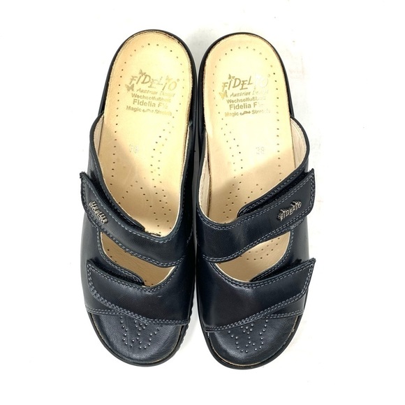 Fidelio Hallux Magi-stretch Mule with Heel 33-517 Black Leather Bunion Friendly - Picture 5 of 6